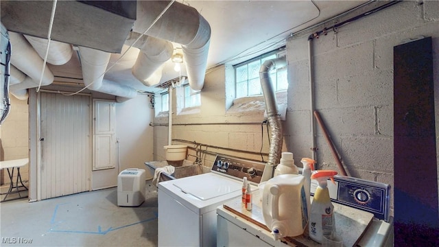 3622 Northcliffe Rd, University Heights, OH 44118 - below grade area with washing machine and clothes dryer
