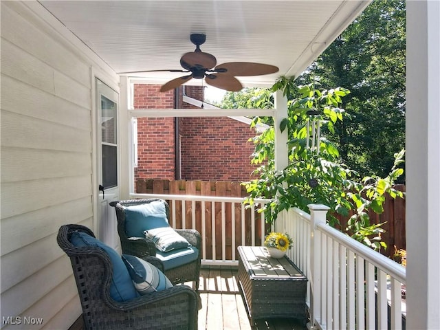3622 Northcliffe Rd, University Heights, OH 44118 - balcony featuring a ceiling fan