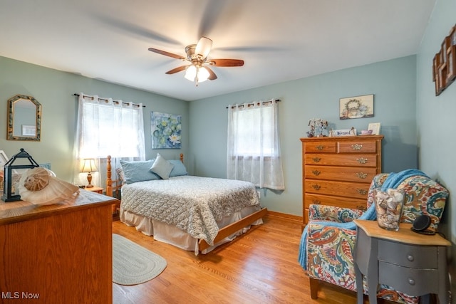 2207 Robinhood Dr, Wooster, OH 44691 - bedroom with light wood-type flooring and a ceiling fan