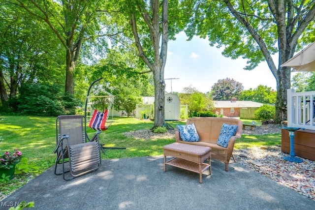 2207 Robinhood Dr, Wooster, OH 44691 - view of patio / terrace with a shed and a playground
