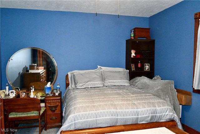 1511 Lake Front Dr, Salem, OH 44460 - bedroom featuring a textured ceiling and carpet flooring