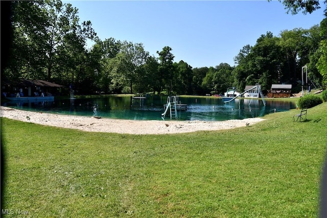 1511 Lake Front Dr, Salem, OH 44460 - view of home's community featuring a lawn, a water view, and a forest view