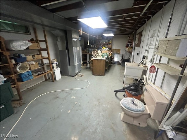 10247 Smugglers Cv, Reminderville, OH 44202 - unfinished basement with a sink and heating unit