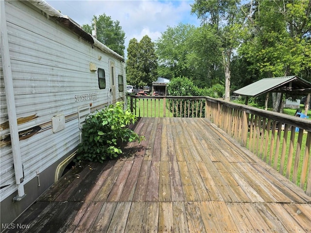 99 E Apple Blossom Way, Elizabeth, WV 26143 - deck with a gazebo and view of scattered trees