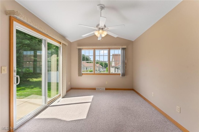 7900 Walnut St Unit 10, Boardman, OH 44512 - carpeted spare room featuring lofted ceiling and a ceiling fan