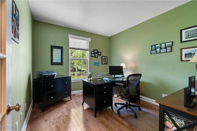 4276 Brownstone Ln, Medina, OH 44256 - office area featuring baseboards and wood finished floors