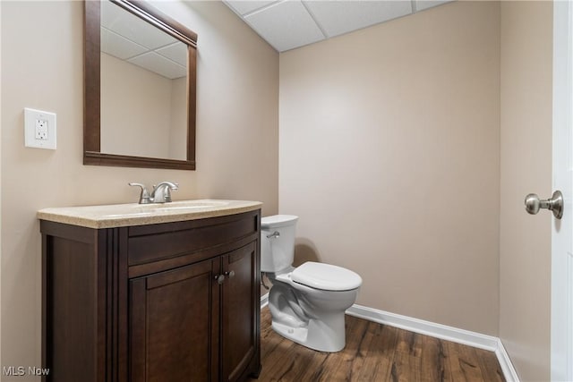 4276 Brownstone Ln, Medina, OH 44256 - bathroom featuring wood finished floors, vanity, and a drop ceiling