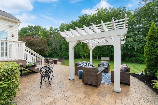 4276 Brownstone Ln, Medina, OH 44256 - view of patio / terrace with outdoor lounge area and a pergola