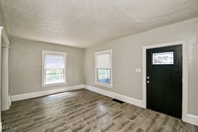 1628 Clark Ave SW, Canton, OH 44706 - entryway with healthy amount of natural light, a textured ceiling, and wood finished floors
