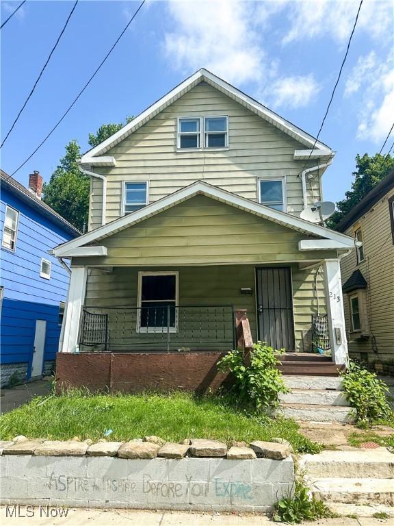 213 Cole Ave, Akron, OH 44301 - american foursquare style home featuring covered porch