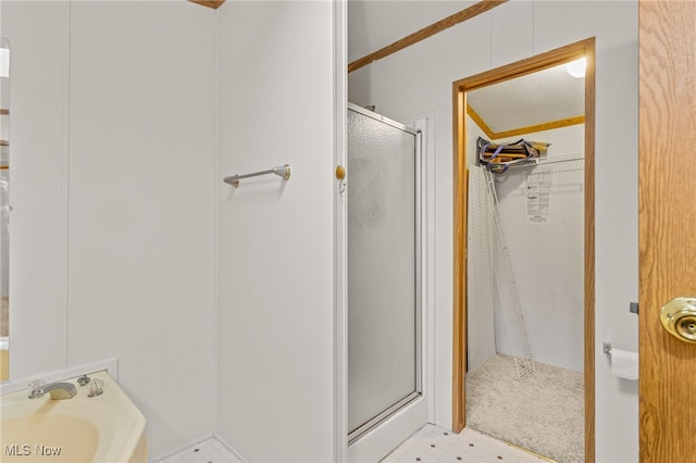 11 Brookins Dr, Olmsted Twp, OH 44138 - bathroom with a shower stall and tile patterned floors