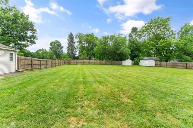 1500 Furnace St, Mineral Ridge, OH 44440 - fenced backyard featuring a shed