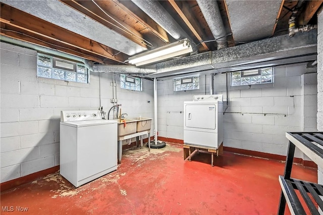 1808 Depot Rd, Salem, OH 44460 - below grade area featuring washing machine and clothes dryer