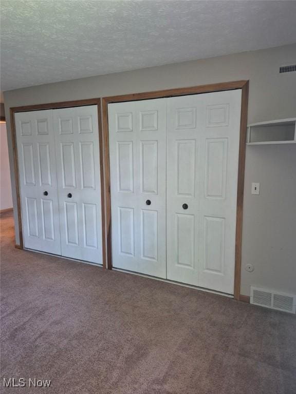 4360 Inner Circle Dr Unit C14, Brunswick, OH 44212 - unfurnished bedroom featuring carpet floors, two closets, and a textured ceiling