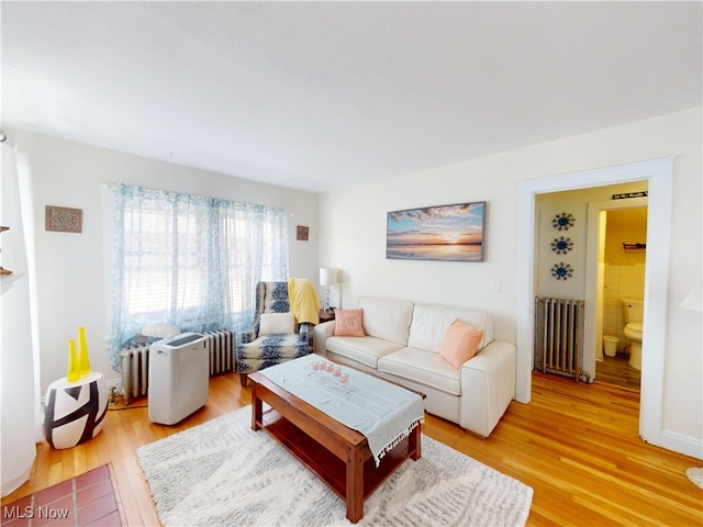 1907 Robindale St, Wickliffe, OH 44092 - living area featuring radiator and light wood-style floors