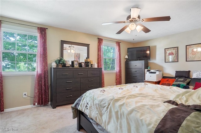 13 S River Rd, Munroe Falls, OH 44262 - bedroom with light colored carpet and a ceiling fan