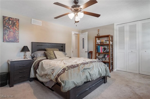 13 S River Rd, Munroe Falls, OH 44262 - bedroom with light carpet and a ceiling fan