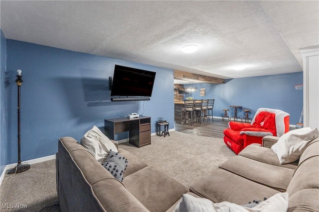 2979 Cloverhurst St NE, Canton, OH 44721 - living area with carpet flooring and a textured ceiling