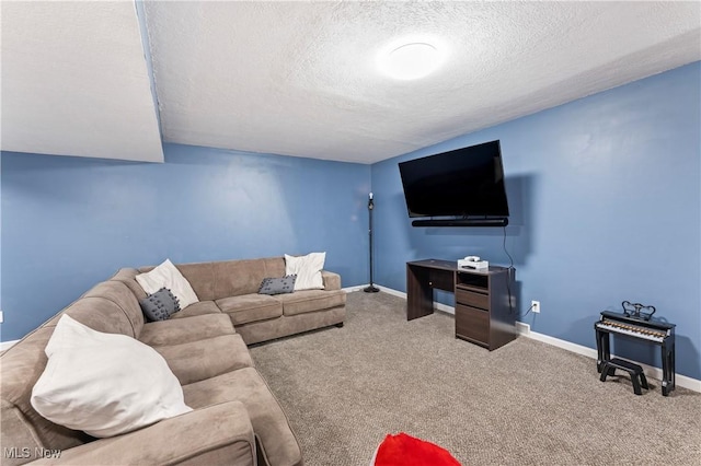 2979 Cloverhurst St NE, Canton, OH 44721 - carpeted living area with a textured ceiling and baseboards