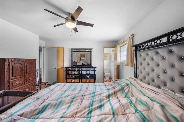 127 Brush Rd, Richmond Heights, OH 44143 - bedroom with ensuite bathroom and a ceiling fan