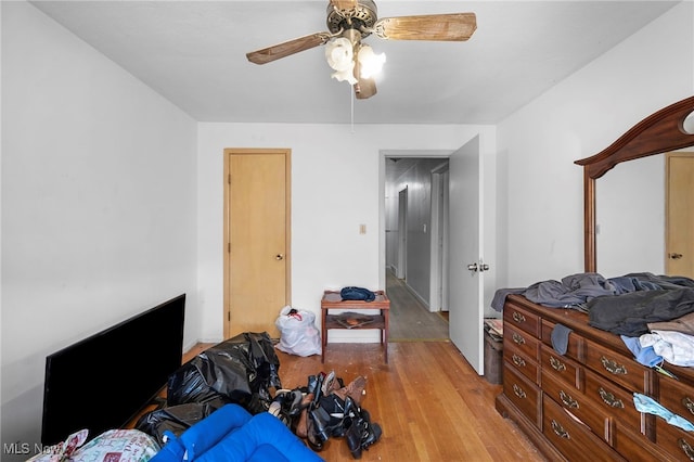 127 Brush Rd, Richmond Heights, OH 44143 - bedroom with light wood-style flooring and ceiling fan