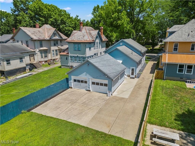 813 3rd St, Marietta, OH 45750 - view of front of property featuring a residential view, a chimney, and a fenced backyard