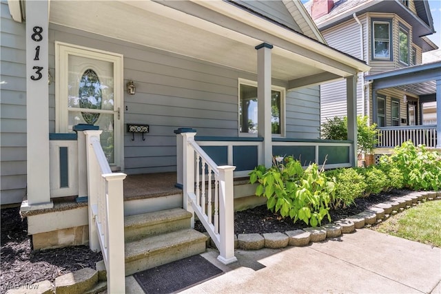 813 3rd St, Marietta, OH 45750 - view of exterior entry featuring covered porch