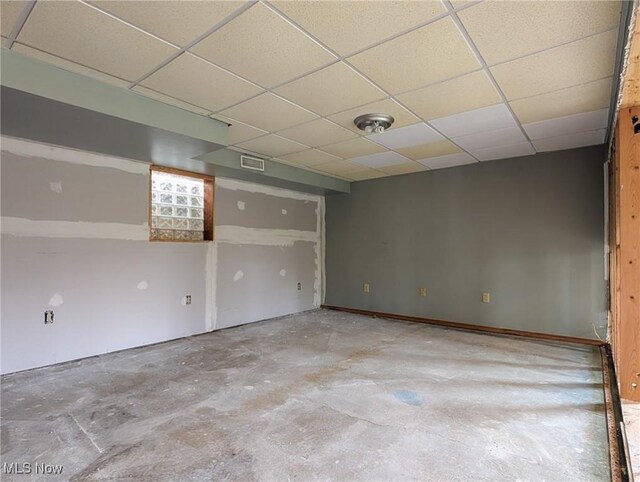3189 Union Ave SE, Minerva, OH 44657 - unfurnished room with concrete floors and a paneled ceiling