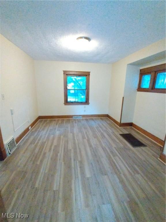 207 E Lucius Ave, Youngstown, OH 44507 - empty room with a textured ceiling, wood finished floors, and plenty of natural light