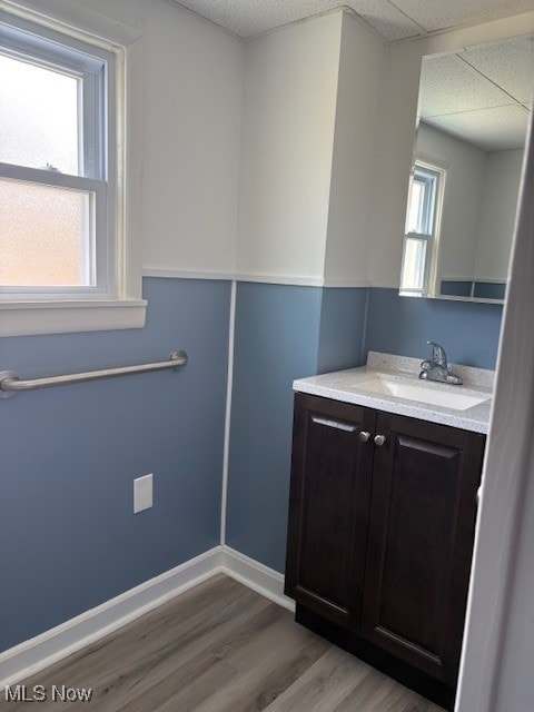 206 Fowler, Cortland, OH 44410 - bathroom featuring vanity and wood finished floors