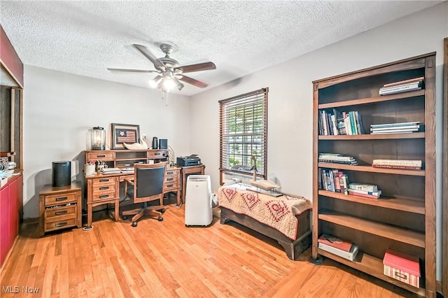 1683 Ridgewood Dr, Salem, OH 44460 - office space featuring ceiling fan, light wood finished floors, and a textured ceiling