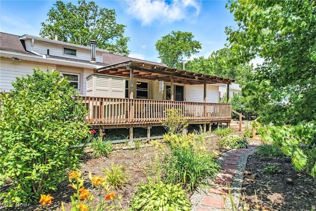 1683 Ridgewood Dr, Salem, OH 44460 - back of property featuring a wooden deck and a pergola