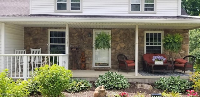 1683 Ridgewood Dr, Salem, OH 44460 - doorway to property with a porch and stone siding