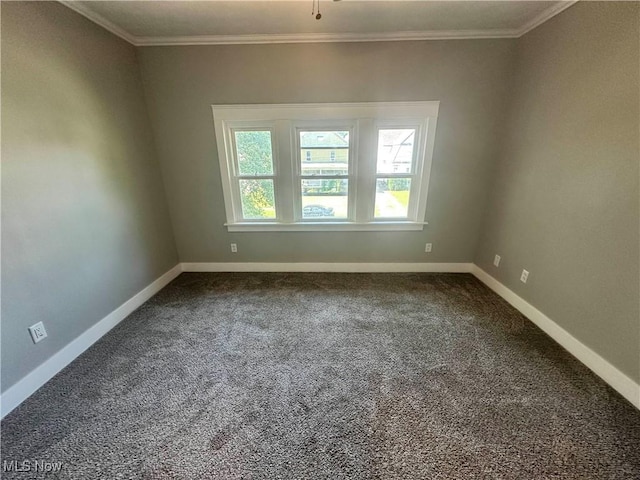38 Franklin Ave, Niles, OH 44446 - empty room with healthy amount of natural light, dark colored carpet, and ornamental molding