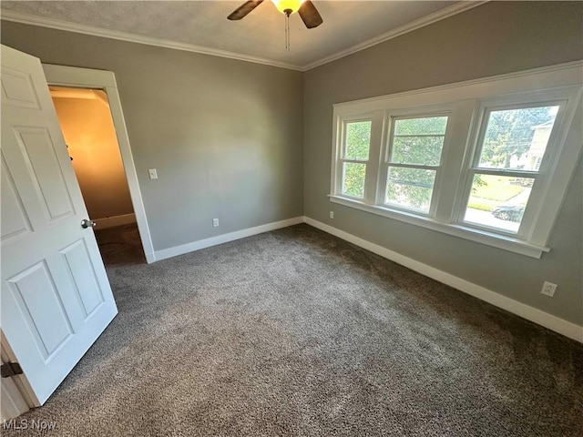 38 Franklin Ave, Niles, OH 44446 - carpeted spare room with ceiling fan and ornamental molding