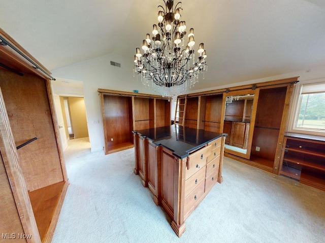2474 Ginger Wren Rd, Pepper Pike, OH 44124 - spacious closet featuring light carpet, high vaulted ceiling, and a chandelier