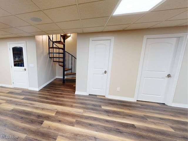 2474 Ginger Wren Rd, Pepper Pike, OH 44124 - finished basement featuring wood finished floors, stairs, and a drop ceiling