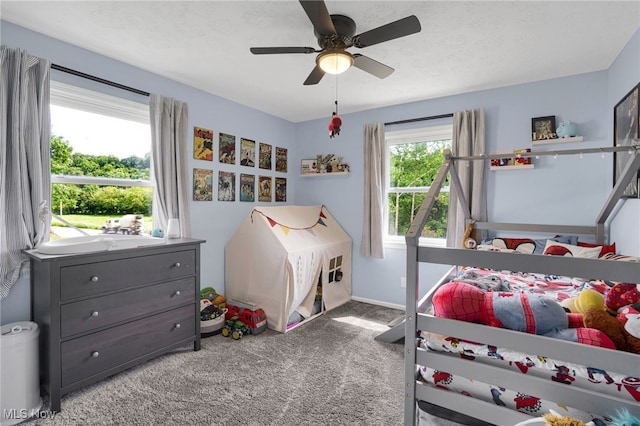 45330 Maple View Cir, Caldwell, OH 43724 - bedroom with carpet floors and a ceiling fan