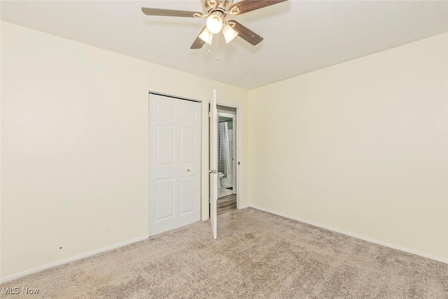 3498 Clayton Dr, North Olmsted, OH 44070 - spare room featuring light colored carpet and a ceiling fan