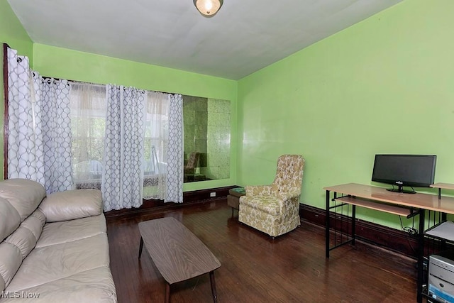 1744 Northfield Ave, East Cleveland, OH 44112 - living area with wood finished floors and a desk