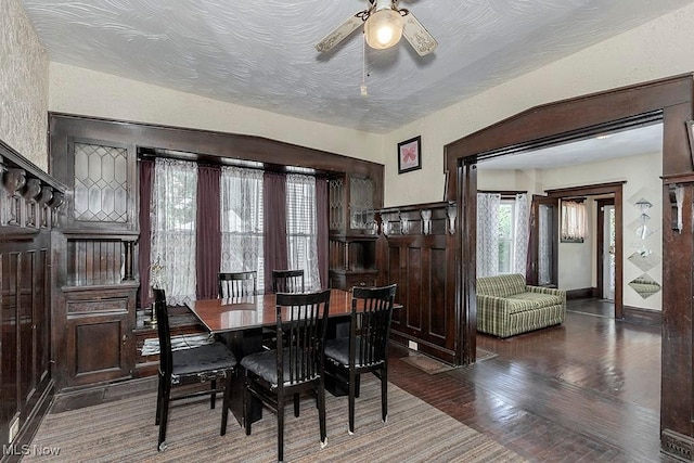 1744 Northfield Ave, East Cleveland, OH 44112 - dining room with hardwood / wood-style flooring and ceiling fan