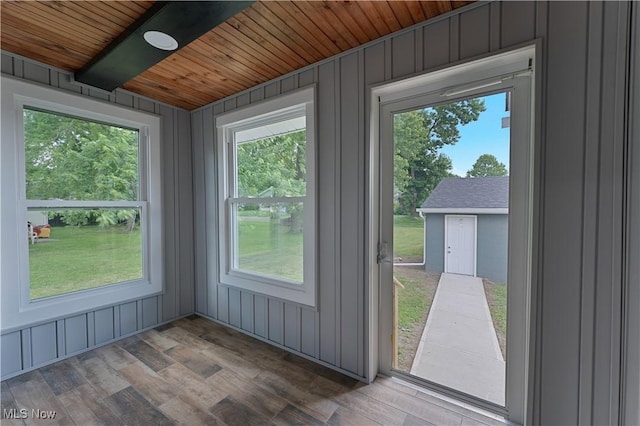 533 12th St, Campbell, OH 44405 - entryway with wooden ceiling, wood finished floors, and wood walls