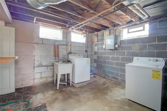 4606 Maplecrest Ave, Parma, OH 44134 - below grade area with electric panel and washing machine and dryer