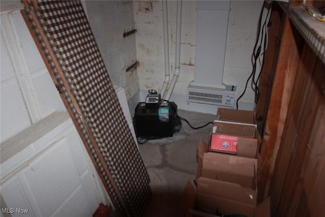 72 S Hartford Ave, Youngstown, OH 44509 - bathroom featuring concrete block wall and concrete flooring