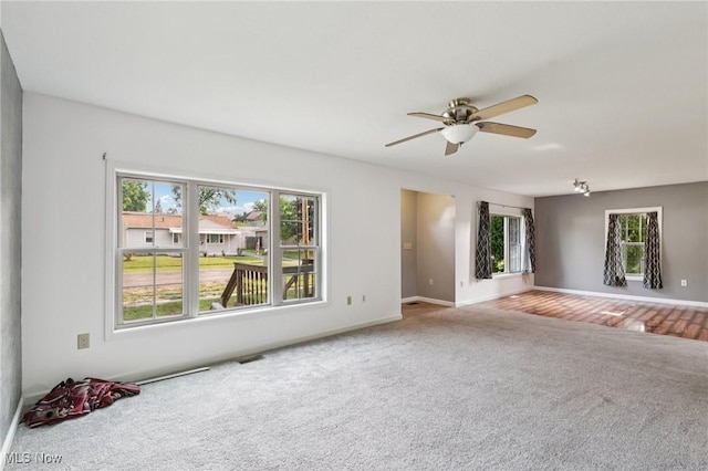 1811 Stepney St, Niles, OH 44446 - carpeted empty room featuring plenty of natural light and a ceiling fan