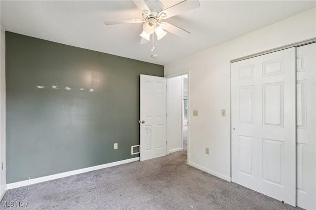 1811 Stepney St, Niles, OH 44446 - unfurnished bedroom featuring carpet flooring, a closet, and ceiling fan