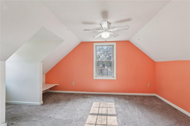 1811 Stepney St, Niles, OH 44446 - bonus room featuring a ceiling fan, carpet flooring, and vaulted ceiling