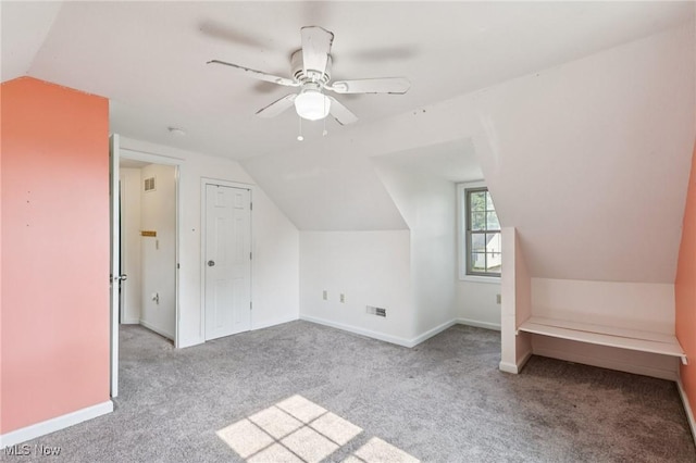 1811 Stepney St, Niles, OH 44446 - additional living space with carpet, vaulted ceiling, and ceiling fan