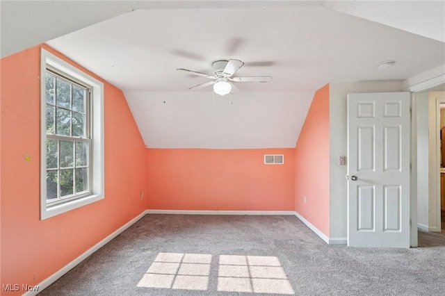 1811 Stepney St, Niles, OH 44446 - bonus room with vaulted ceiling, a ceiling fan, and carpet floors