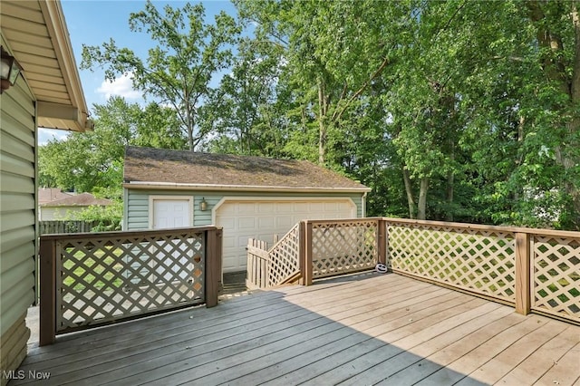1811 Stepney St, Niles, OH 44446 - wooden deck with a garage